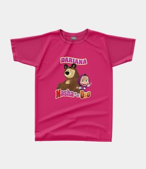 Camiseta Estampada Para Niños- Masha y El oso