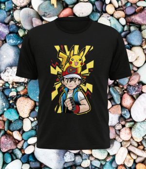 Camiseta Estampada - Pokémon (Ash y Pikachu)